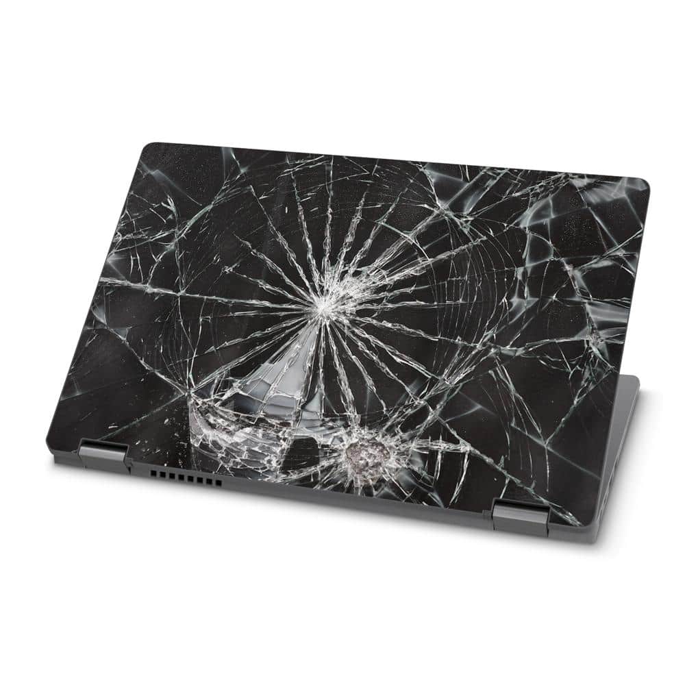 Laptop with a smashed screen